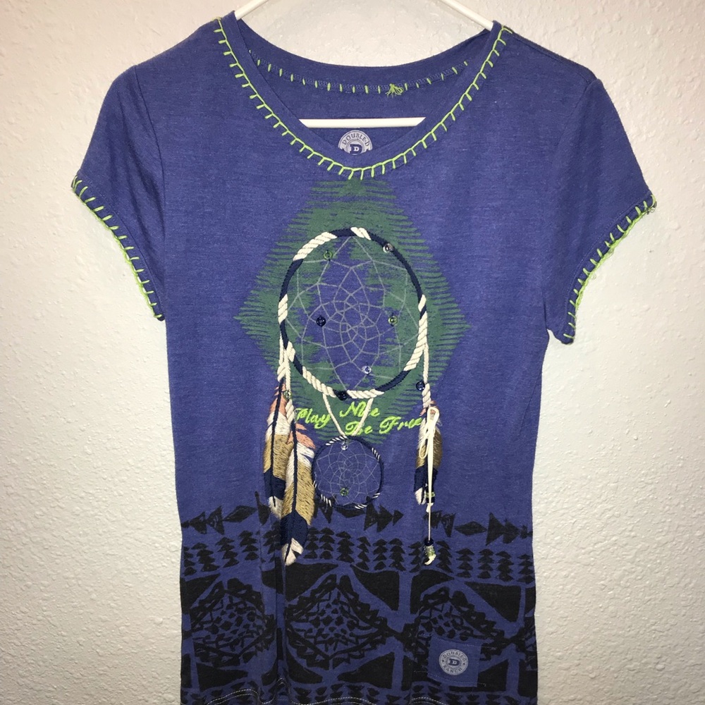 Royal blue dream catcher Double D tee